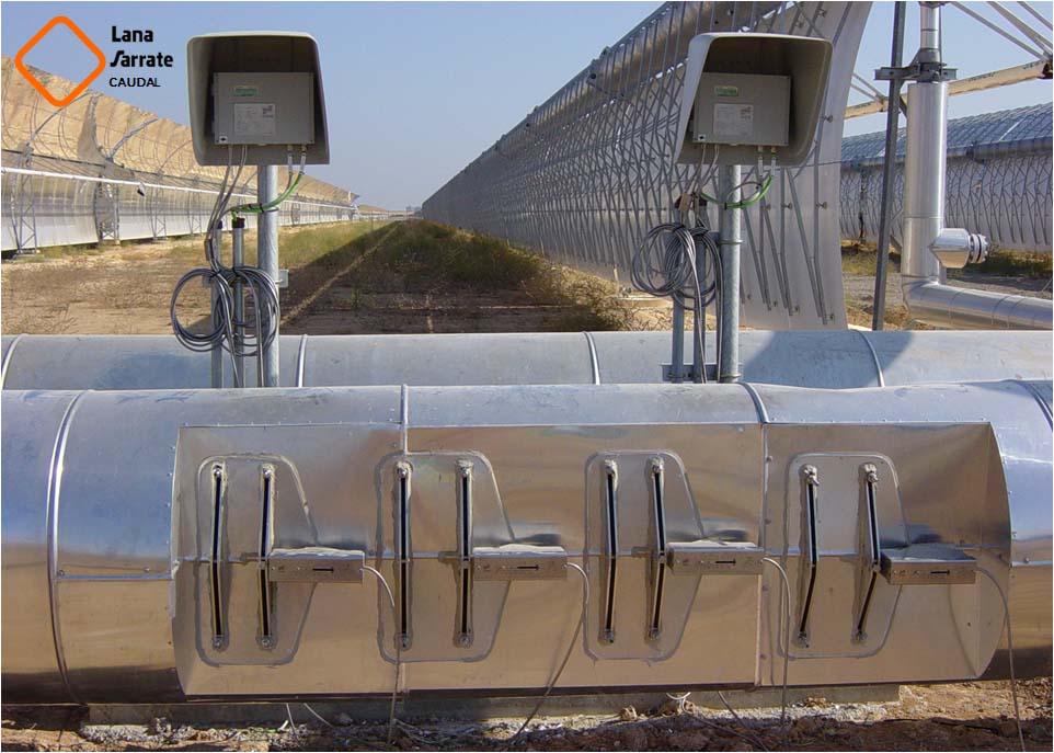 Caudalímetro Flexim en campo solar