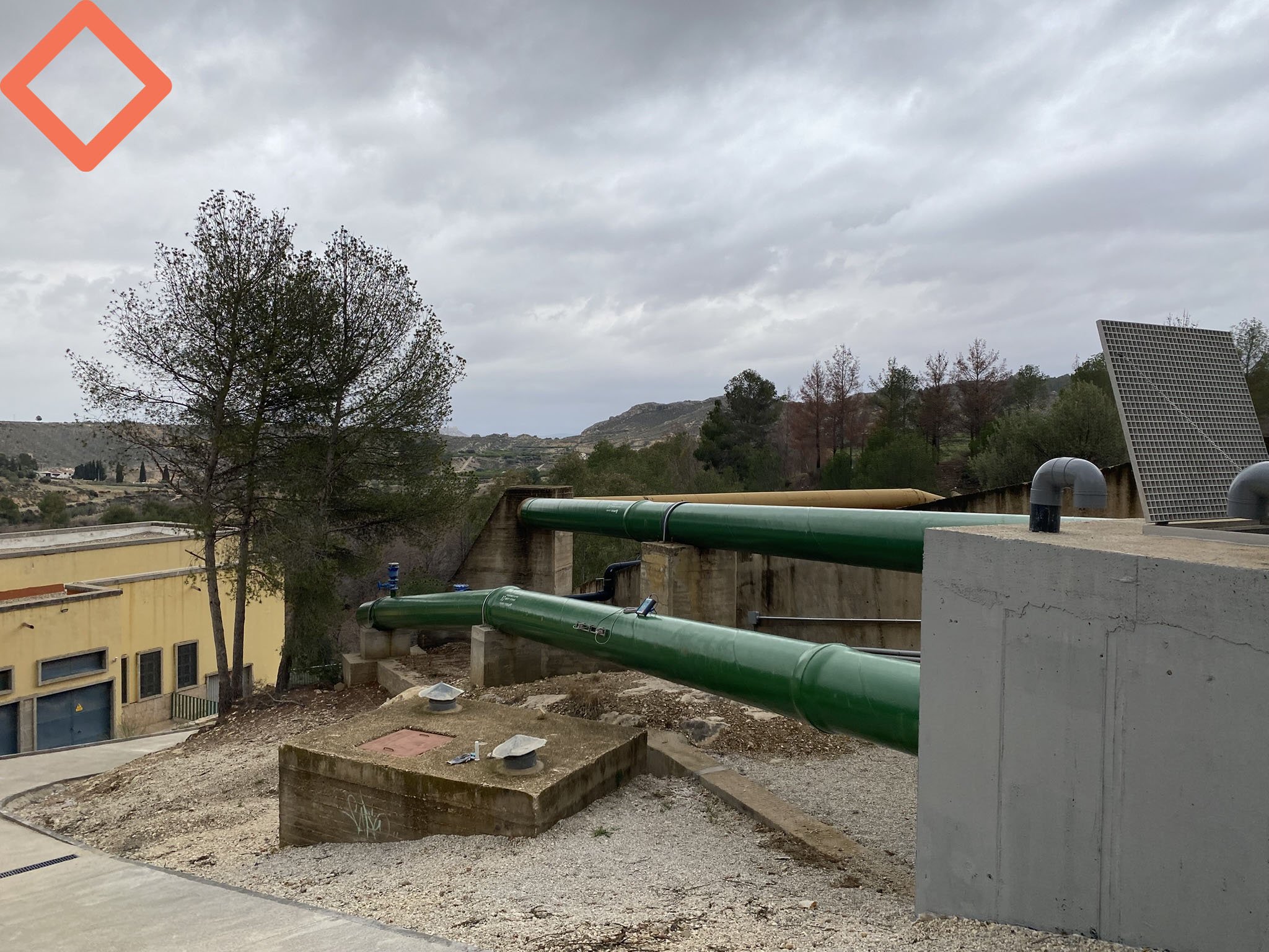 Tuberías del embalse de La Cierva